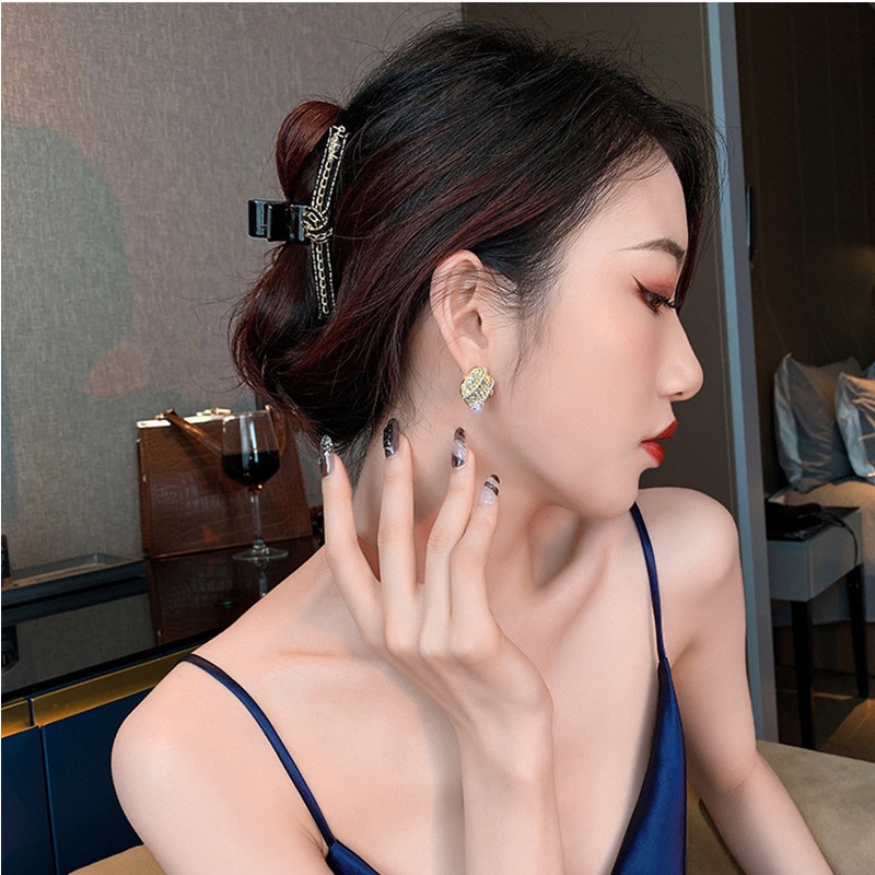 Anting Stud 925 Silver Hias Berlian Gaya Korea Untuk Perempuan