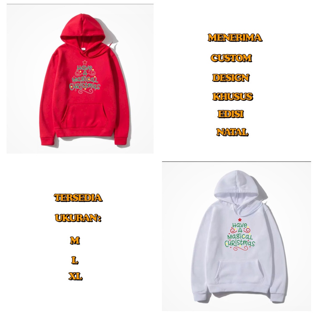 ALIPIO FASHION - SWEATER HOODIE CHRISMAST / hoodie pria / wanita / edisi natal / murah / keren