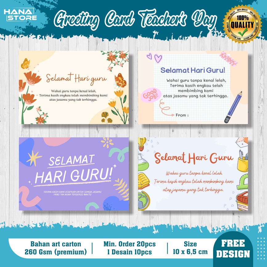 Jual GREETING CARD TEACHER'S DAY - GIFT CARD - KARTU UCAPAN HARI GURU