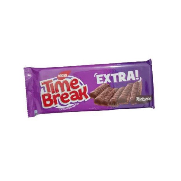 

wafer nabati time break extra 1pack isi 10pcs - wafer salut cokelat richoco - camilan enak murah