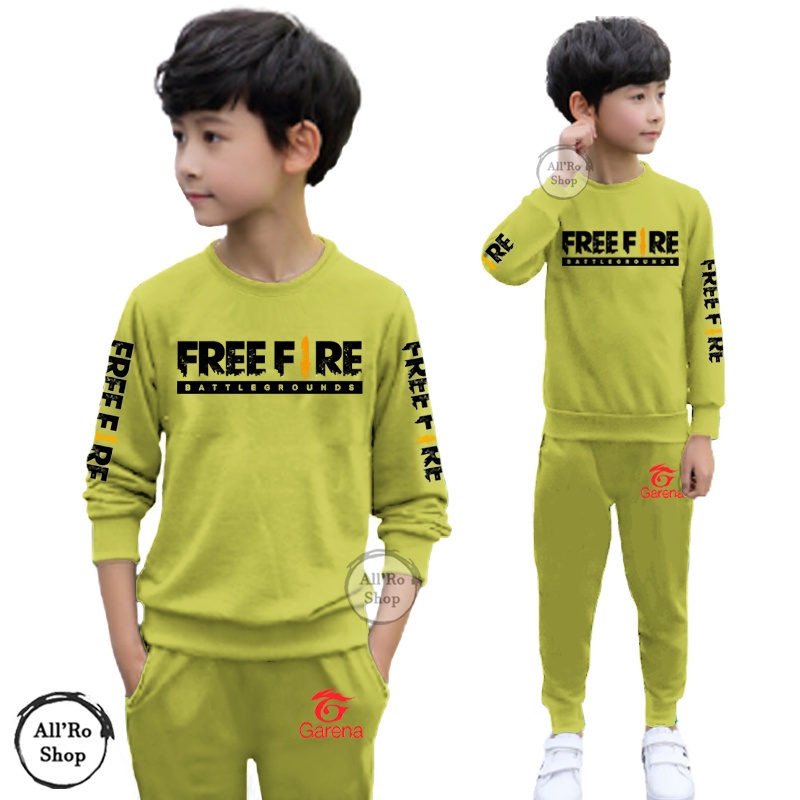 Baju Setelan Anak Remaja ABG UNISEX Olahraga Senam Motif FF EP EP FREE FIRE Booyah Stelan Anak Laki Usia 5 sampai 13 tahun ARS 00053