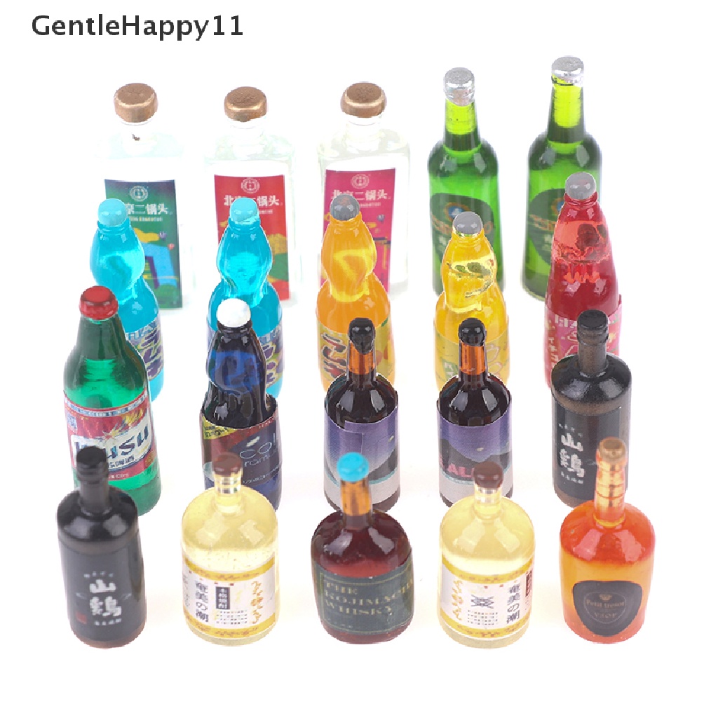 Gentlehappy 20Pcs 1: 12 1: 6rumah Boneka Miniatur Botol Minum Model Boneka Aksesoris Dapur id