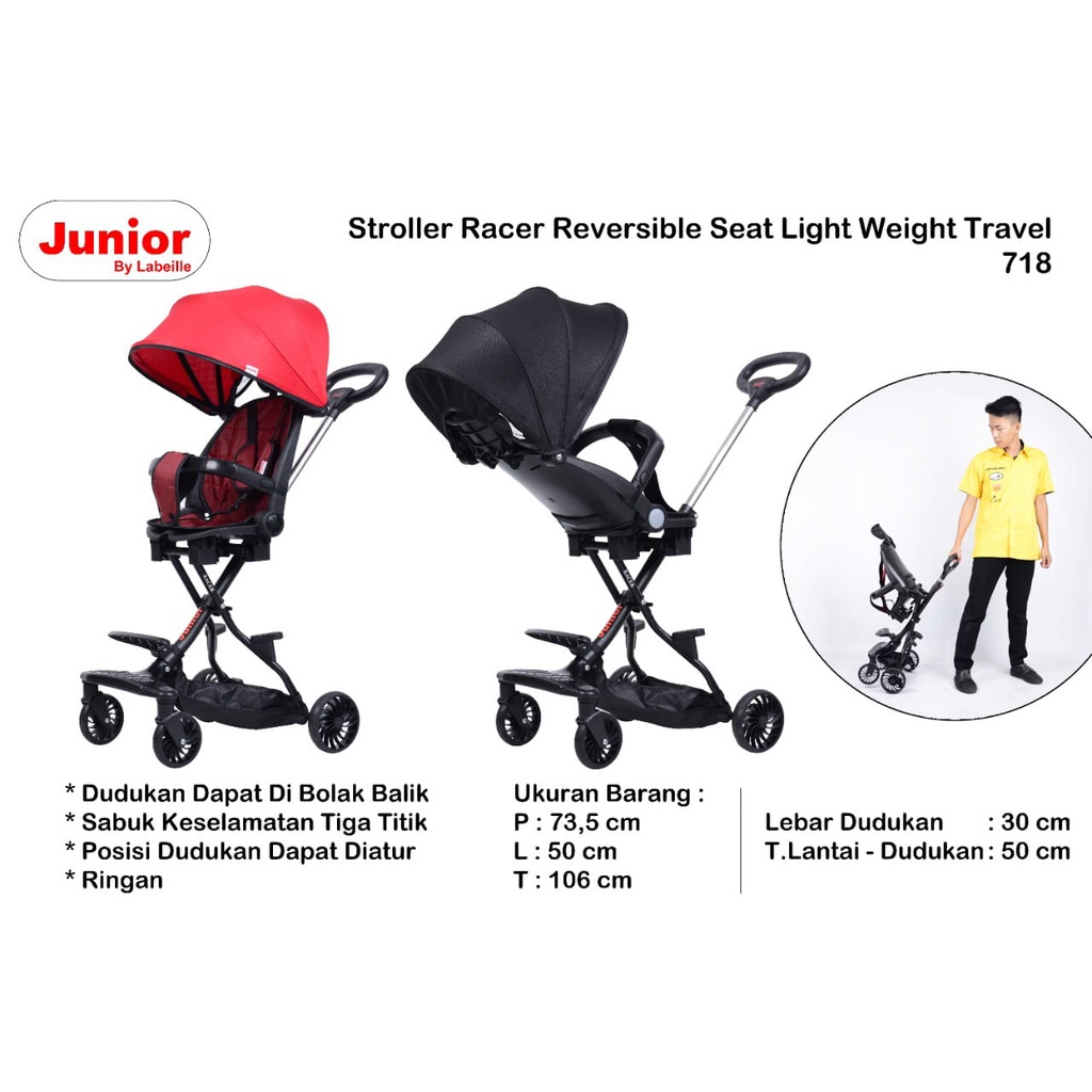 Makassar - Labeille 718 Stroller Junior Racer Reversible Light Kereta Dorong Bayi