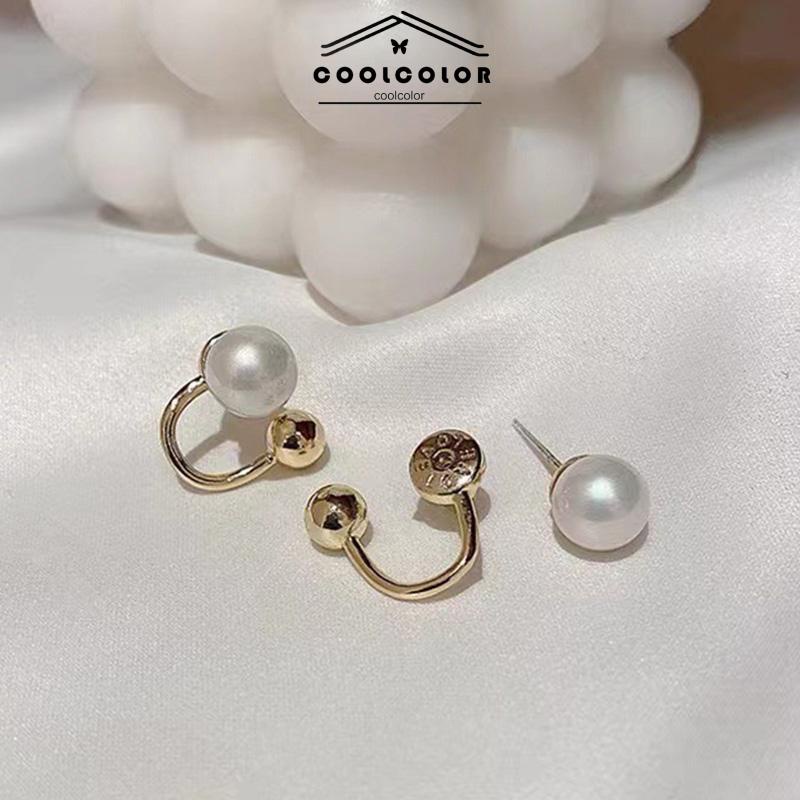 COD❤️1 Sepasang Anting S925 Mutiara Temperamen Anting Desain Sederhana Wanita Anting Kepri badian Perak S925- cl
