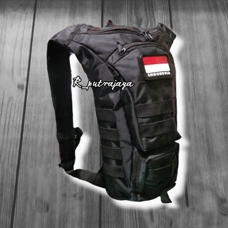 TAS RANSEL SEPEDA ARMY HITAM POLOS