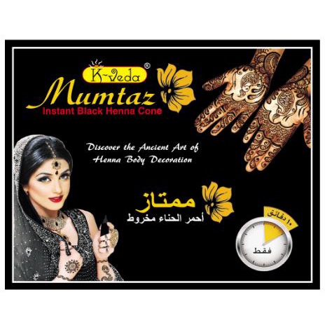 * NCC * K-Veda Mumtaz Henna Cone Instant Black Brown Red K Veda Halal Dekorasi Badan dan Tangan