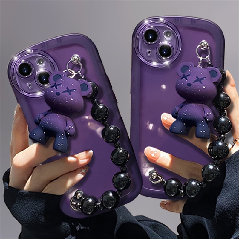 Soft case Motif Kartun Dengan Tali Pergelangan Tangan Untuk iphone 14 pro max 14 plus 13 12 11 pro max