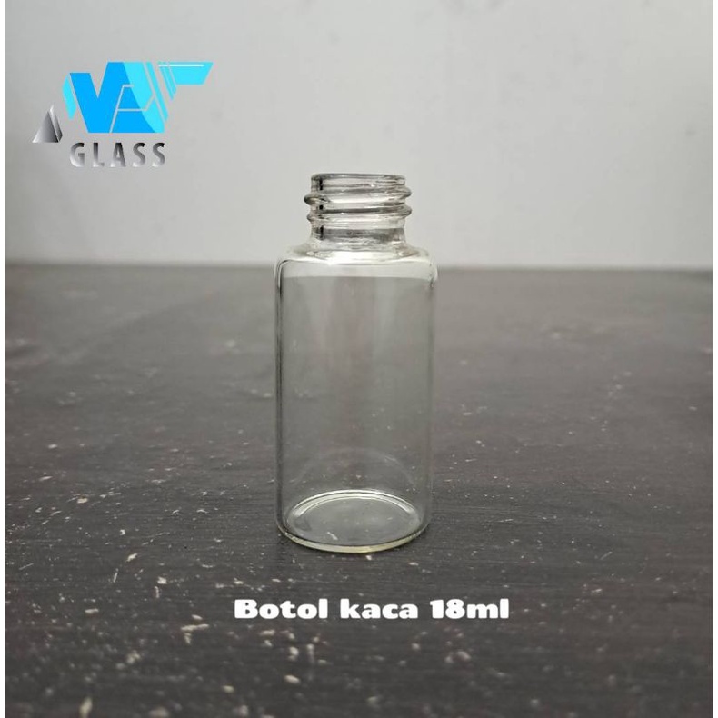 botol kaca 18ml bening / botol kaca 20ml bening (tanpa tutup)