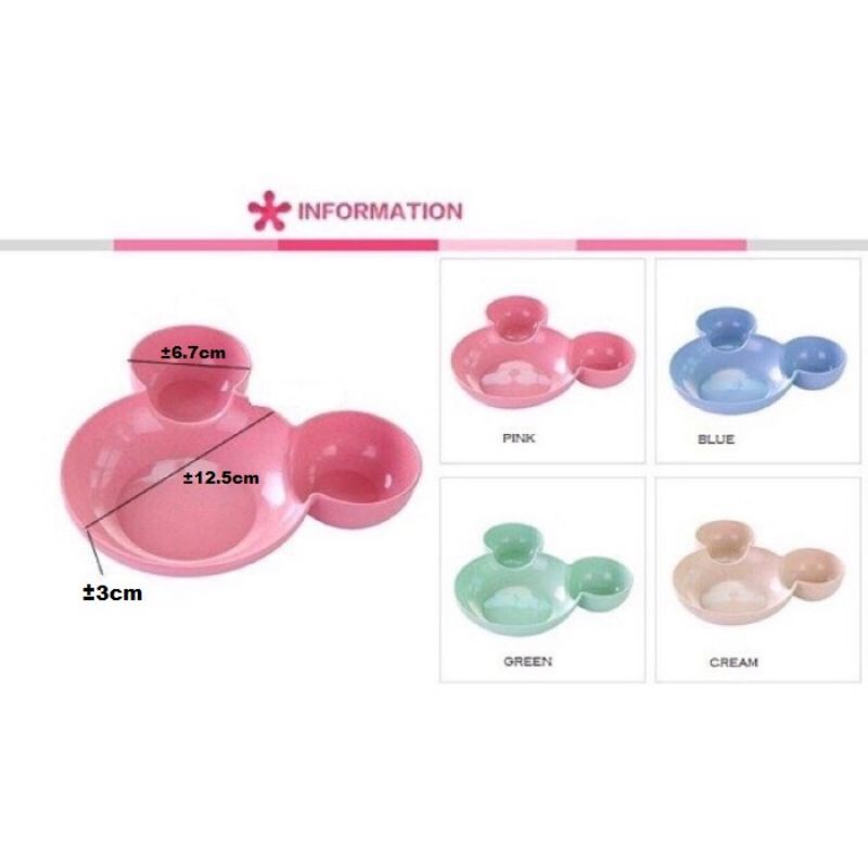 mangkuk makan anak bentuk karakter Mickey mouse bahan plastik Food Grade / Piring Makan Bayi MPASI / Mangkok makan Anak bayi / Peralatan Makan Bayi