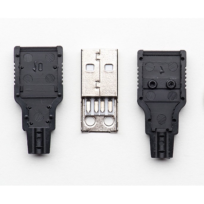 Socket USB 2.0 Connector Male Kosong DIY Plug Type A Jack Jantan 4P
