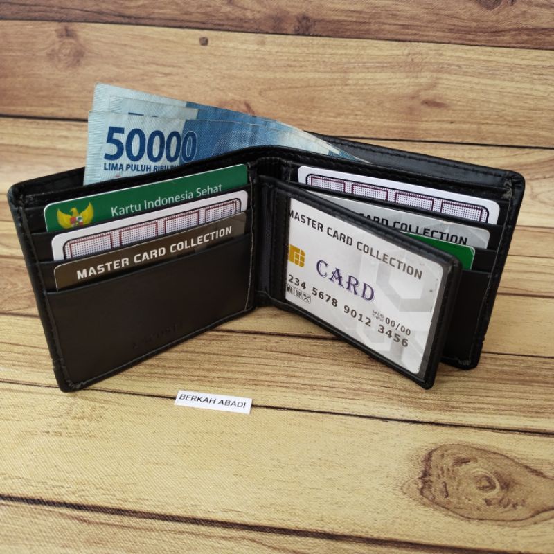 DOMPET KULIT ASLI IMPOR TERMURAH Wallet Dompet Pria Kulit motif Lis logo Black