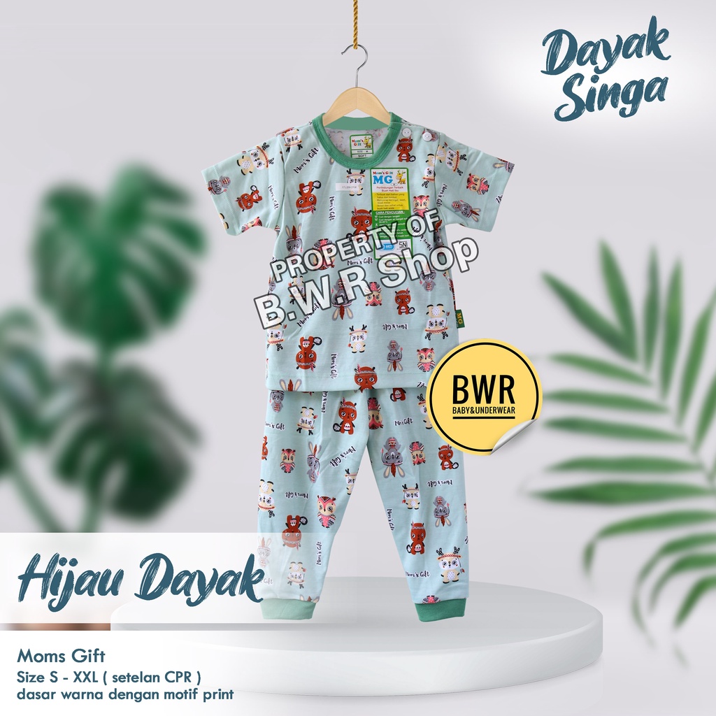 CPR Setelan Moms Gift Dayak Singa / Baju Bayi Setelan Piyama Anak Unisex Baju Pendek Celana Panjang Baju Tidur 09mg | Bwr