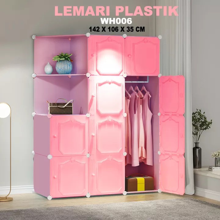 TERMURAH Lemari Plastik 10 Pintu 2 Rak 1 Gantungan Lemari Plastik Lemari Serbaguna Lemari Portable -