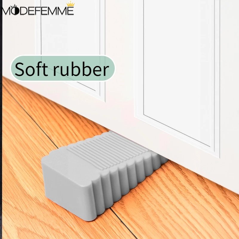 1pcs Safety Silicone Door Stop Sumbat Pengaman Pintu Pelindung Pengaman Pintu Reusable Shock Absorbent Block Wedge Doorstops Penahan Belakang Pintu Rumah Kantor Anti Tabrak Stopper