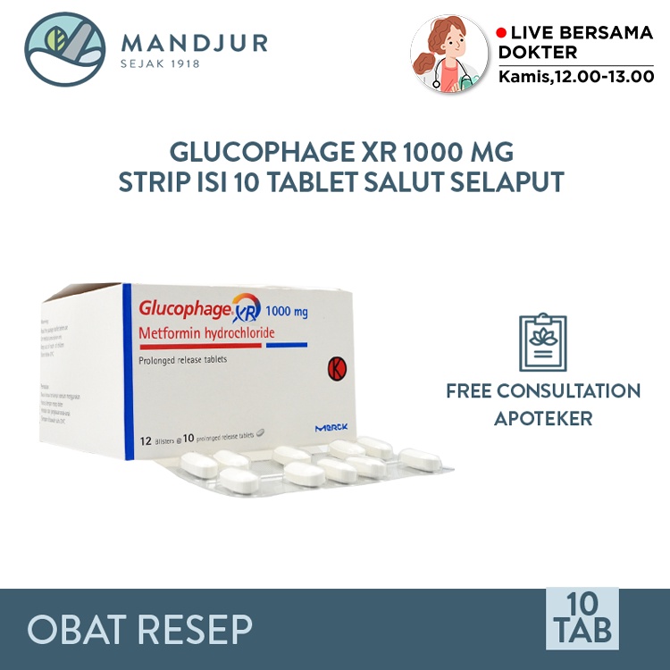 Jual Glucophage Xr 1000 Mg 10 Tablet Shopee Indonesia 8437