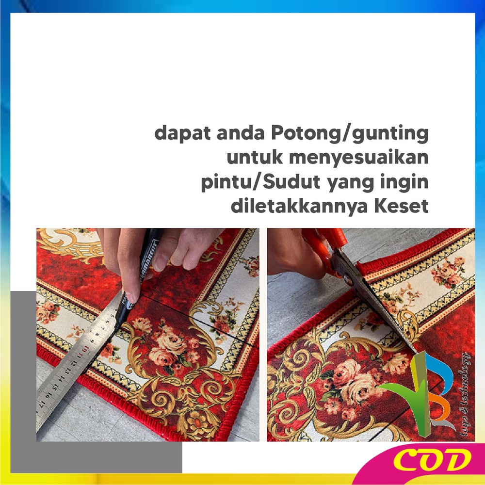 RB-C734-C738 Keset Kaki Motif Karpet Permadani Uk 40X60 Keset Kamar Mandi Bunga Anti Slip / Keset Lantai Karakter / Keset Kaki Eropa Classic Flower Import