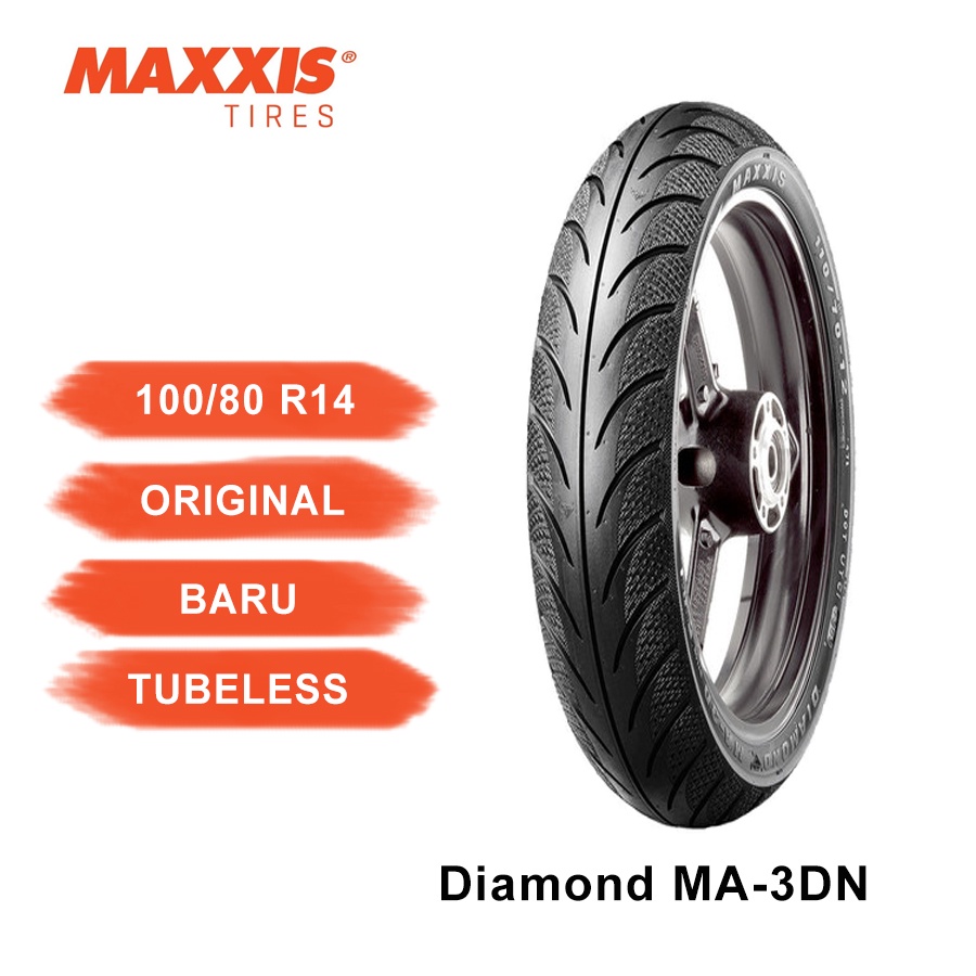 Ban Motor Matic Vario Beat Streat Mio J Soul GT Merk Maxxis MA-3DN ukuran 100/80 Velg Ring 14 Tubele