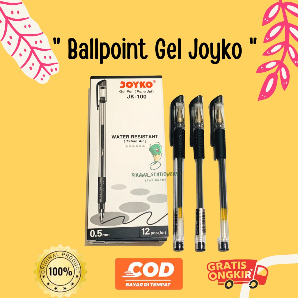 

PULPEN BOLPEN BALLPOINT GEL HITAM MURAH JOYKO PULPEN GEL 100 JK PENA GEL