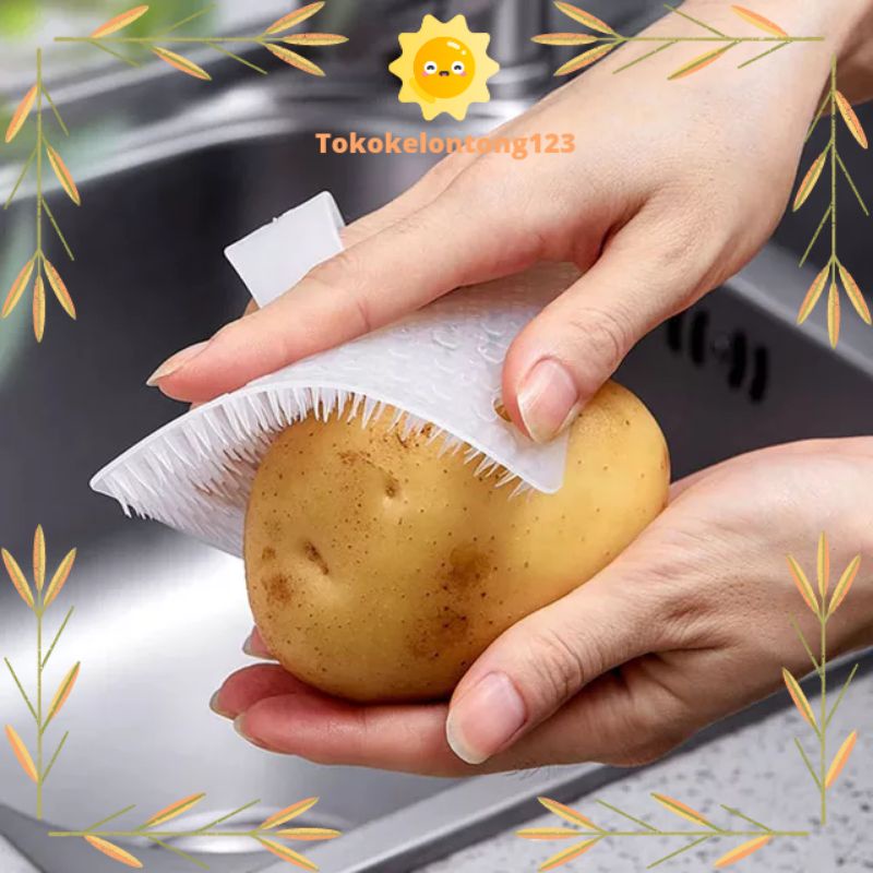 Sikat Plastik Pembersih Buah Sayur Multifungsi Anti lengket Sikat Sabut Cuci