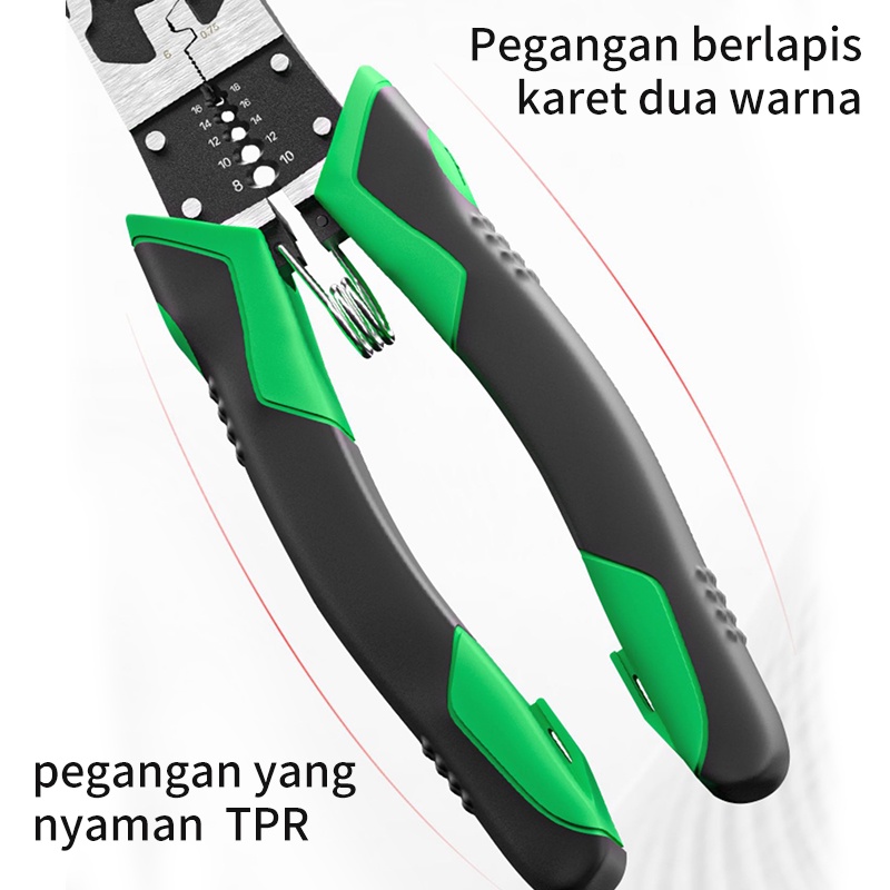 ISKU tang serbaguna multifungsi lengkap wire cutters tang potong kawat kabel listrik/tang kupas kombinasi 8 inch