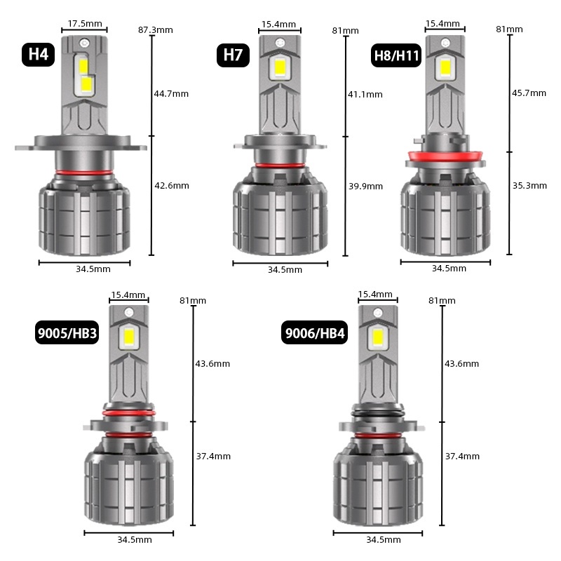 F8 160W H4 H7 Led Headlight Bulb Canbus Turbo Lampu Led Untuk Mobil H8 H11 9005 Hb3 Hb4 6000K Auto Led Headlight Kit 2PCS