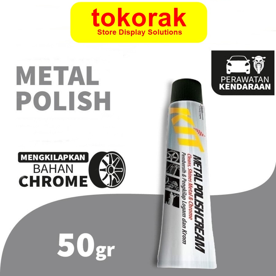 KIT METAL POLISH CREAM 50 GR PASTA PEMBERSIH PENGKILAP CHROME LOGAM