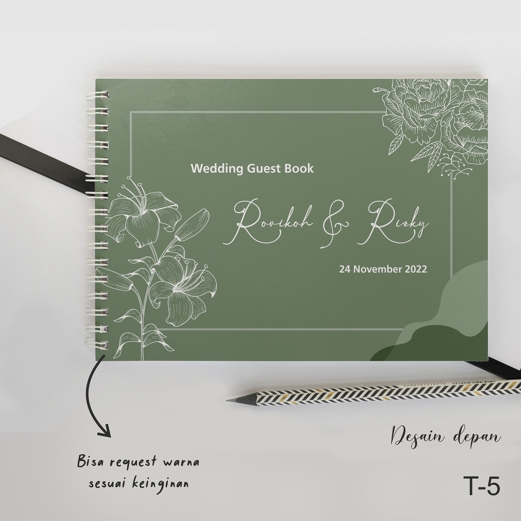 

BUKU TAMU PERNIKAHAN WEDDING GUEST BOOK GUESTBOOK CUSTOM TANPA FOTO ISI 260 TAMU