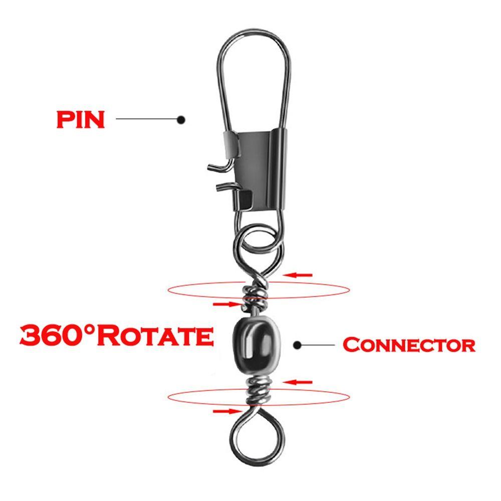 Lanfy Pin Konektor Pancing Stainless Steel Dengan Snap Pins Fishing Bearing With Snap Fishhook Lure Tackle Alat Pancing Konektor Pancing Barel Rolling