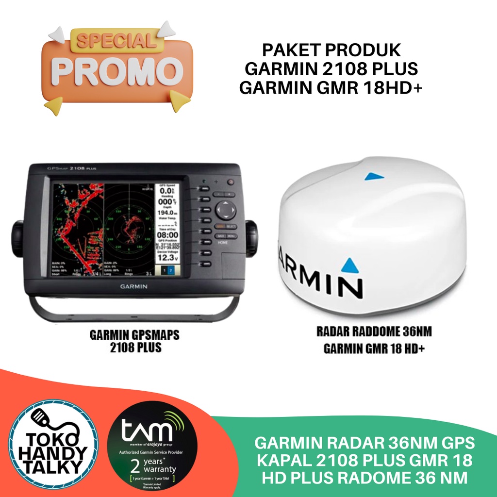 GARMIN RADAR 36NM GPS KAPAL 2108 PLUS GMR 18 HD PLUS RADOME 36 NM ORIGINAL