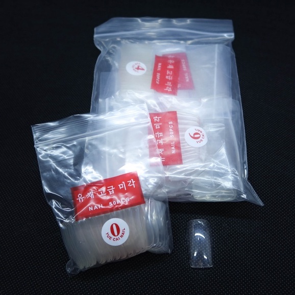 Kuku Palsu Full Cover Square Tips - Kupal nail art kupal latihan nail art 500pcs 10 size
