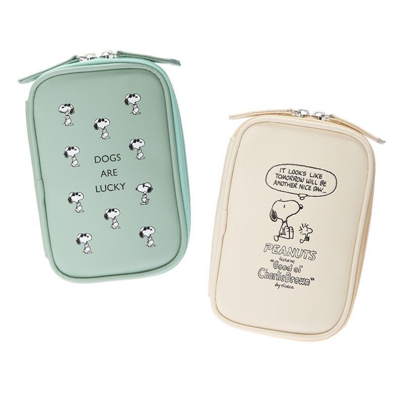 ✆Sera Sera Jepang Baru Snoopy Tas Penyimpanan Super Cute Kartun Lucu Kecil Tas Clutch Tas Kotak Alat Tulis Gaya Jepang