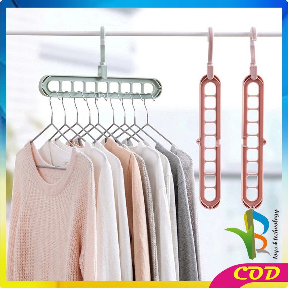 RB-C125 C126 C159 Magic Hanger Baju 9 Lubang / Hanger Pakaian 5in1 Gantungan Baju / Handuk Plastik