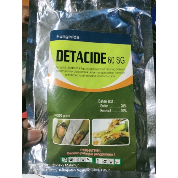 Detacide 250 gram  fungisida untuk antraknosa/ patek  tanaman cabai