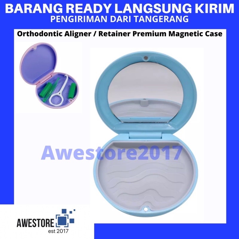 Luxury Premium Kotak Tempat Retainer Box Dental Aligner Magnetic Case Denture
