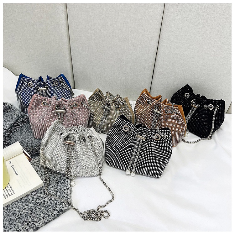 TASHAPPY CR7867 Tas SELEMPANG Wanita Bucket Manik Serut Fashion Tali Rantai import model korea supplier tas import