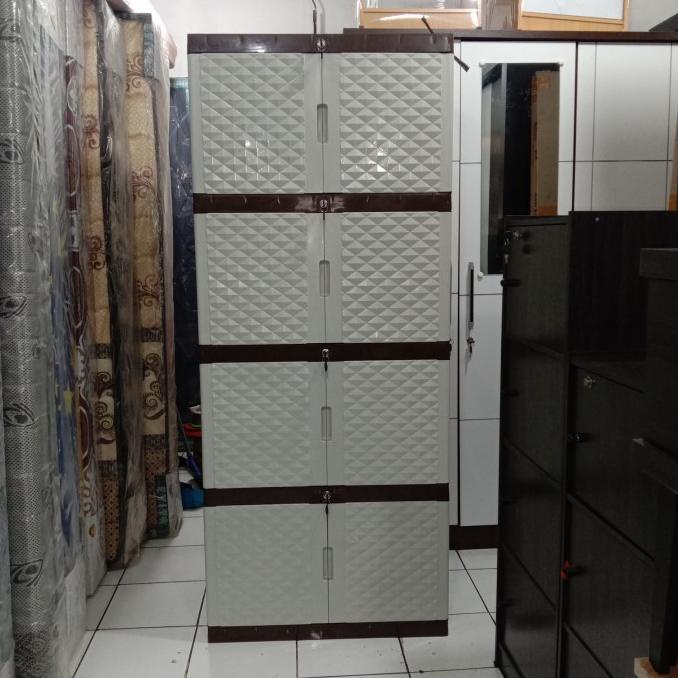 

lemari pakaian plastik 4 susun jumbo kunci stock ready