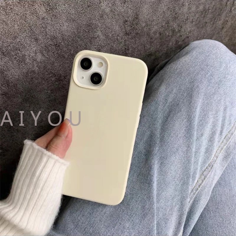 Casing soft case Silikon Warna Polos Untuk iPhone 14 13 pro max bumper