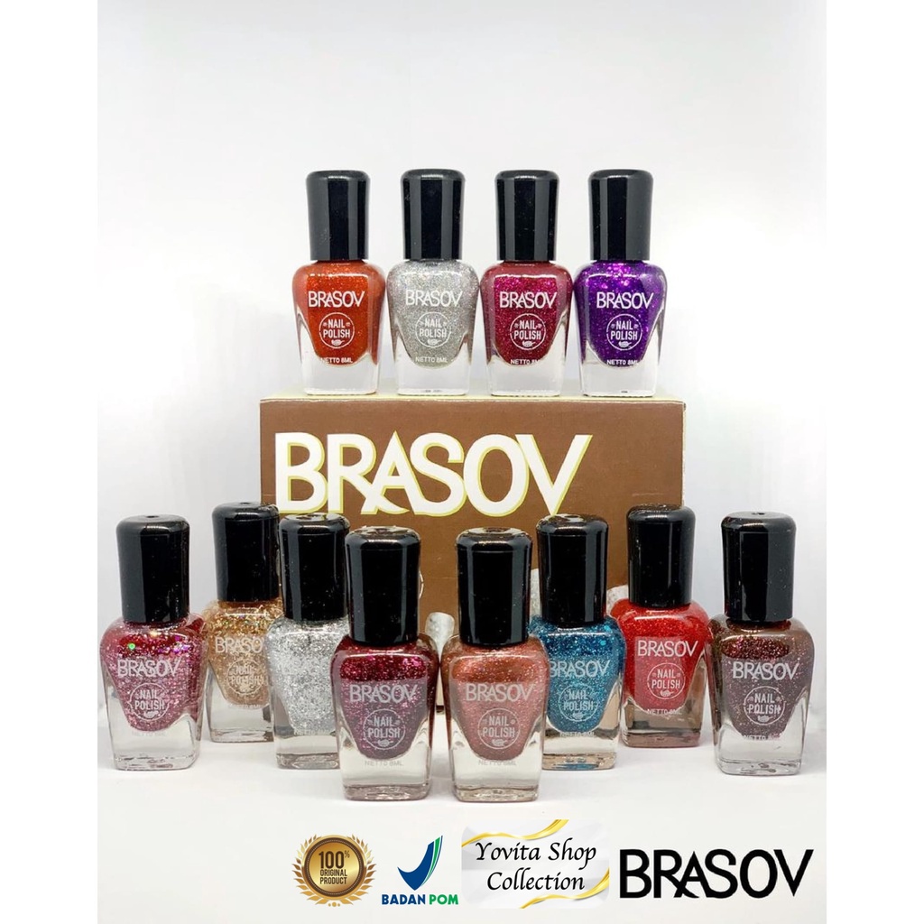 Kutek Gliter Halal Brasov 8ml | Kutek Glitter Cat Kuku Nail Polish Halal BPOM