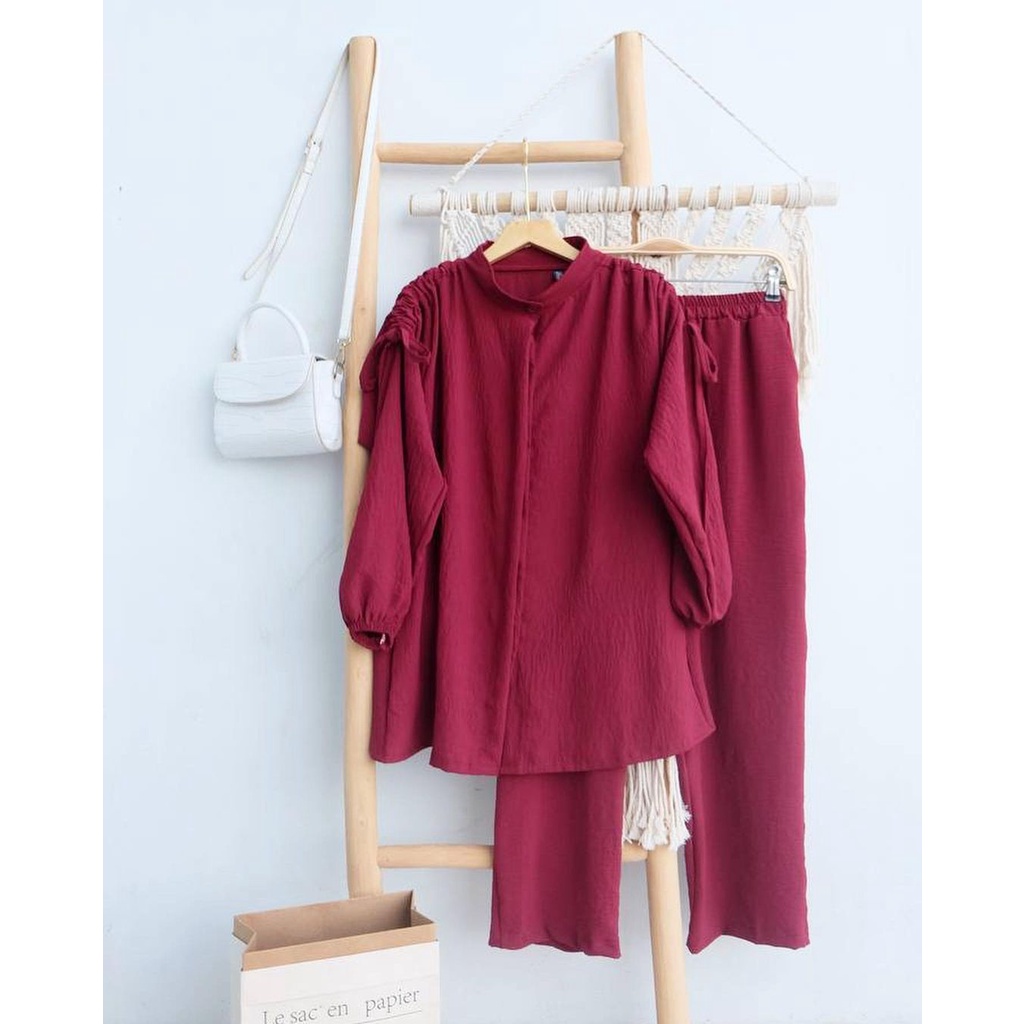 JEVA ONESET - SETELAN CELANA - SETELAN OVERSIZE - ATASAN + CELANA