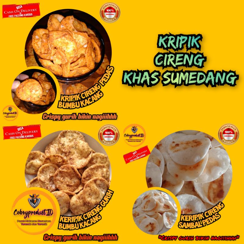 

Keripik Cireng Bumbu Kacang / Bumbu Sambal Pedas Jeletot - 250 Gram