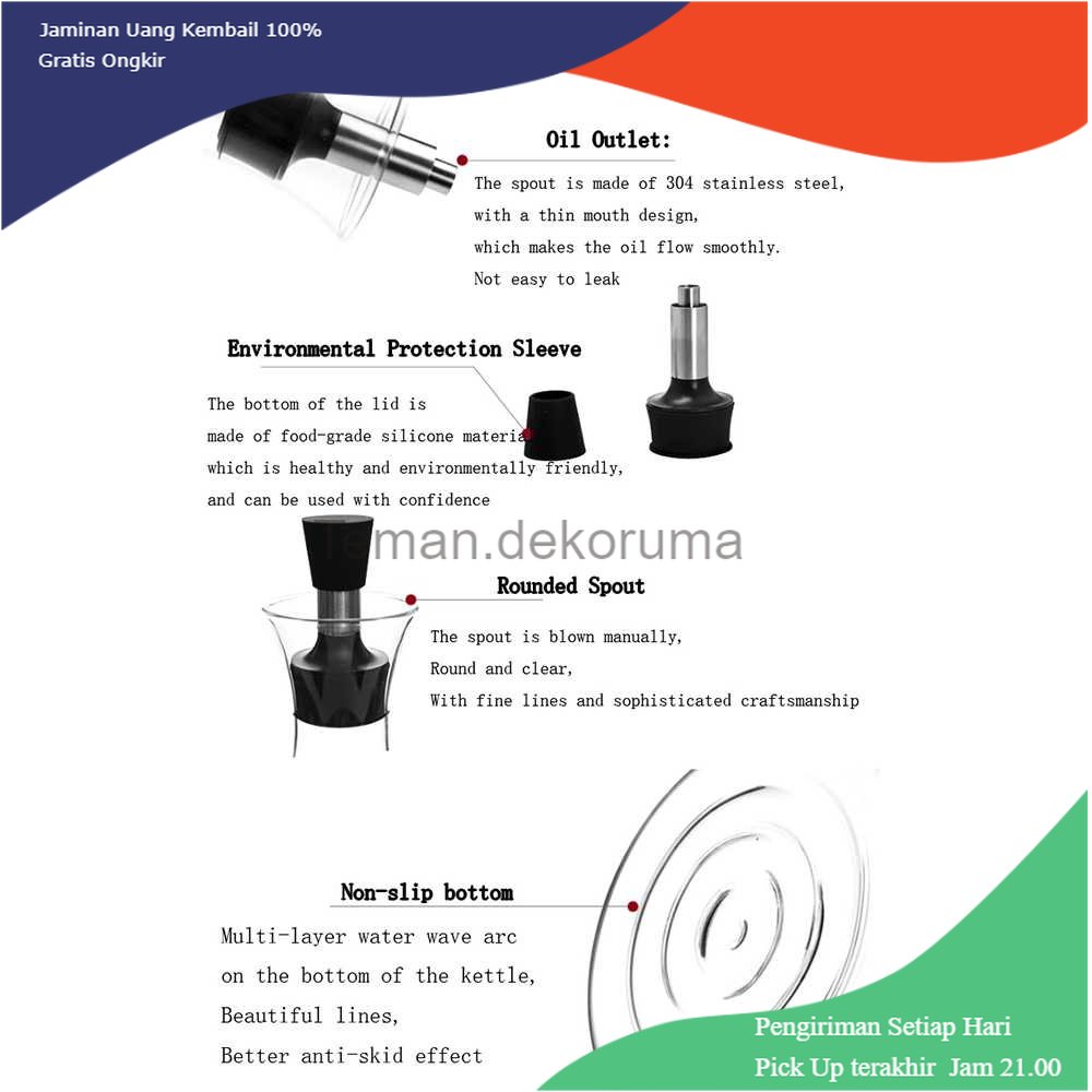 TD - PR KAKOMILA Botol Minyak Dispenser Bottles Oil Vinegar - CF-055