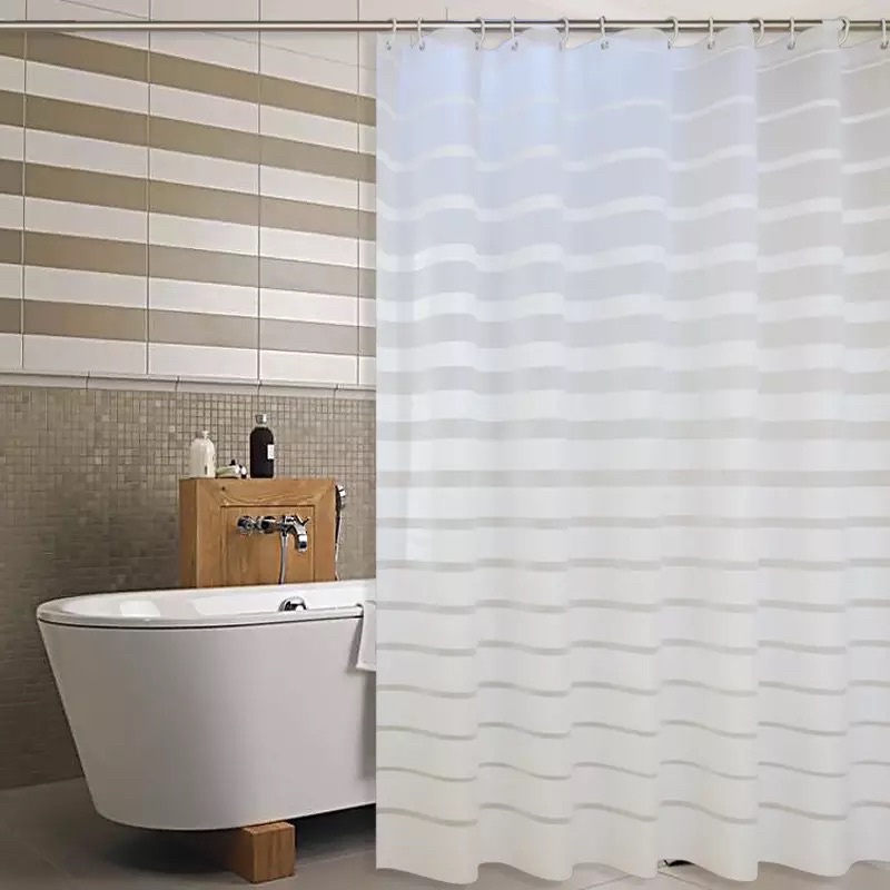 dc88 Tirai Kamar Mandi / Tirai Anti Air Bahan PEVA Lengkap Dengan Pengait /Shower Curtain