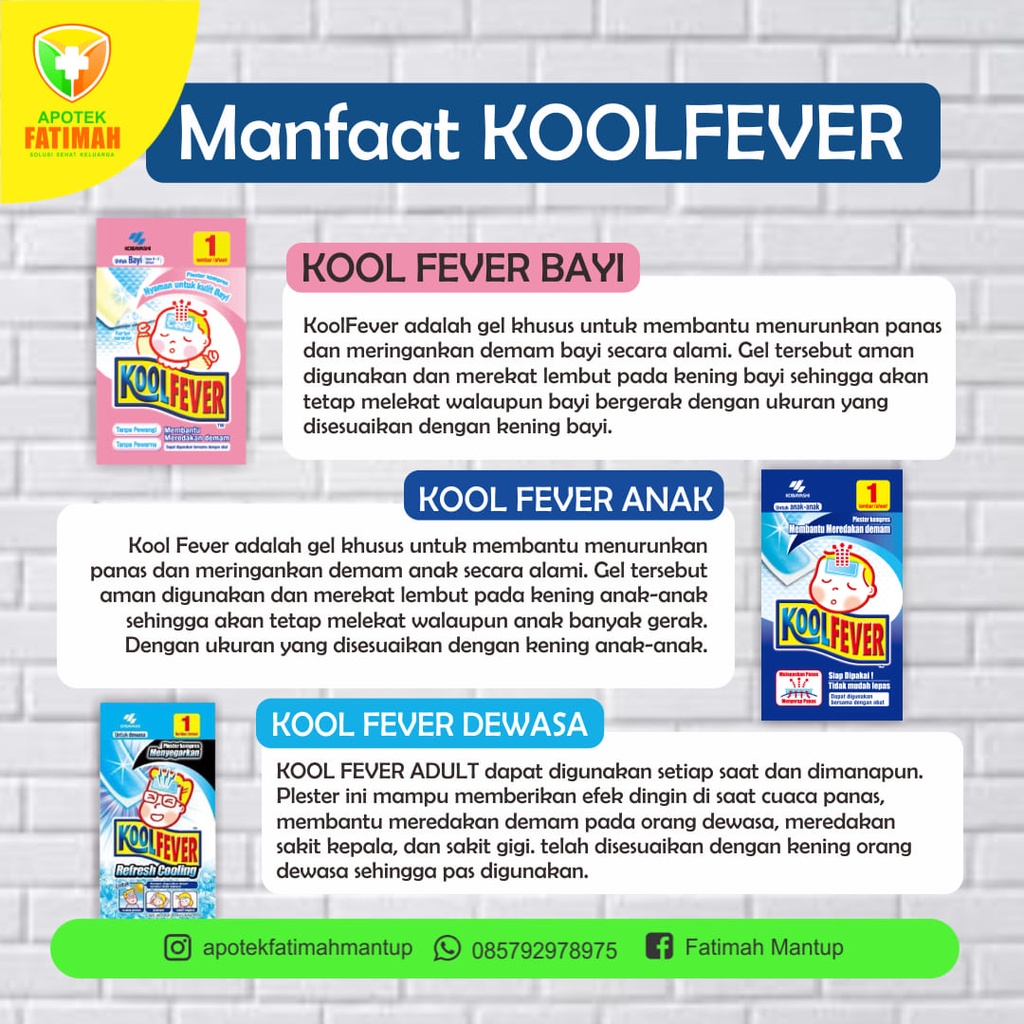 KOOL FEVER PLESTER KOMPRES DEMAM UNTUK BAYI, ANAK &amp; DEWASA 1 LEMBAR