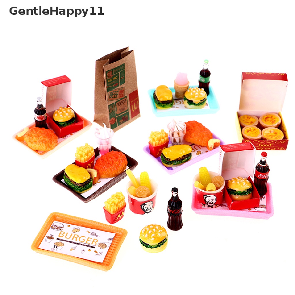 Gentlehappy Mainan Miniatur Simulasi Burger / Kentang Goreng Untuk Aksesoris Rumah Boneka Bo11 id