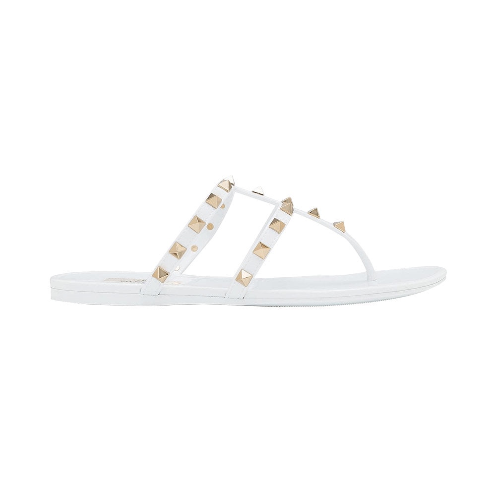 VLTN Garavani Rockstud Sandal Thong T Jelly White 100% Original