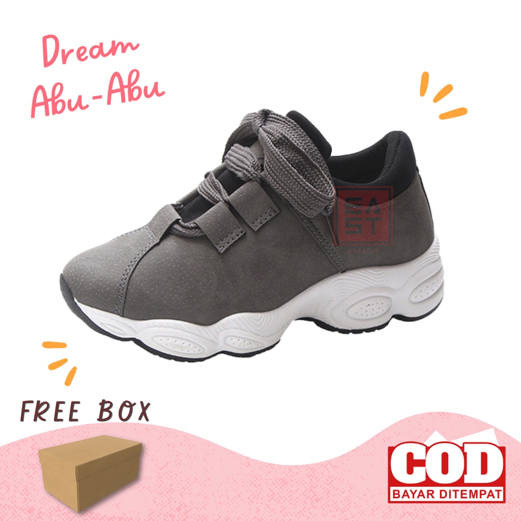 Sepatu Dream Abu-abu Sneakers Kanvas Wanita Casual Import Sport Shoes Original