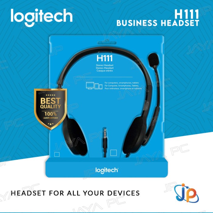 Headphone Logitech Stereo Business Headset/ Headphone H111 With Microphone