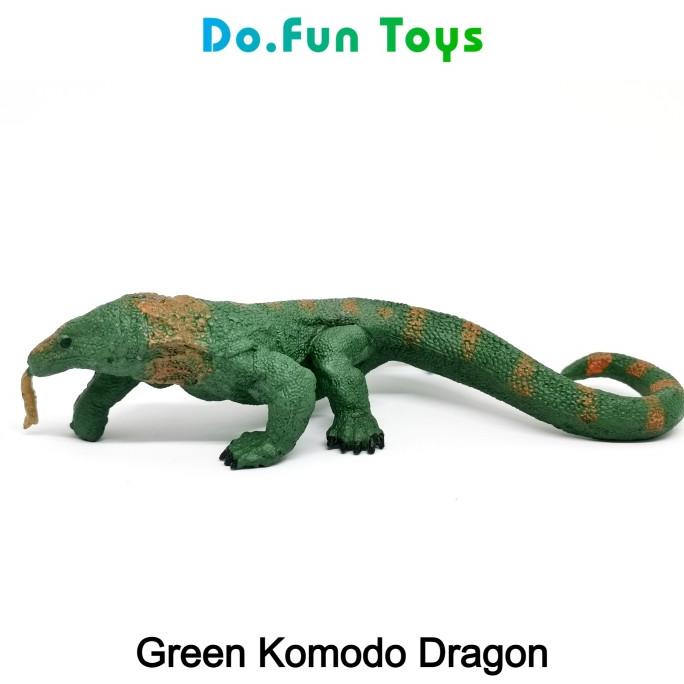 Green Komodo Dragon Animal Figure / Miniatur Mainan Komodo Hijau
