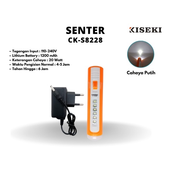 Senter CK-S8288 Senter Tangan Rechargeble Emergency Led Light Super Bright / Senter Led