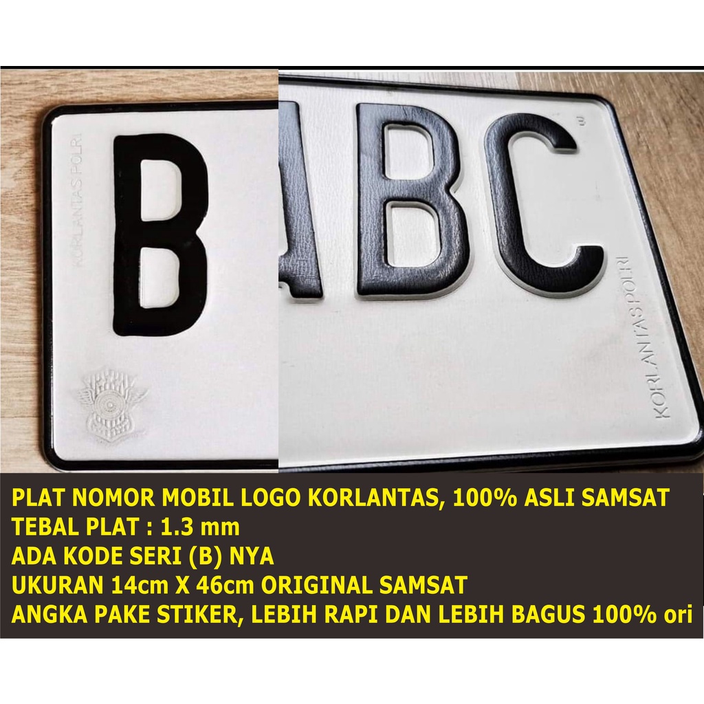 PLAT NOMOR MOBIL 1.3mm original samsat